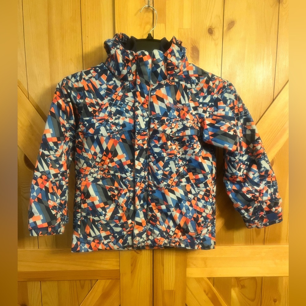 Columbia Kids Puffer Jacket - Blue and Orange Pattern